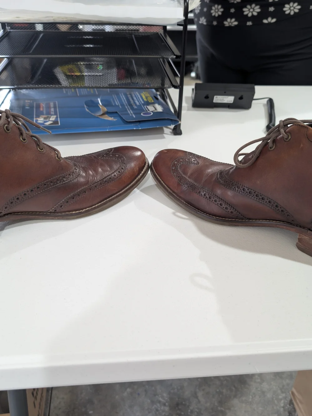 Cole Haan Brown Leather Chukka Wingtip Boots